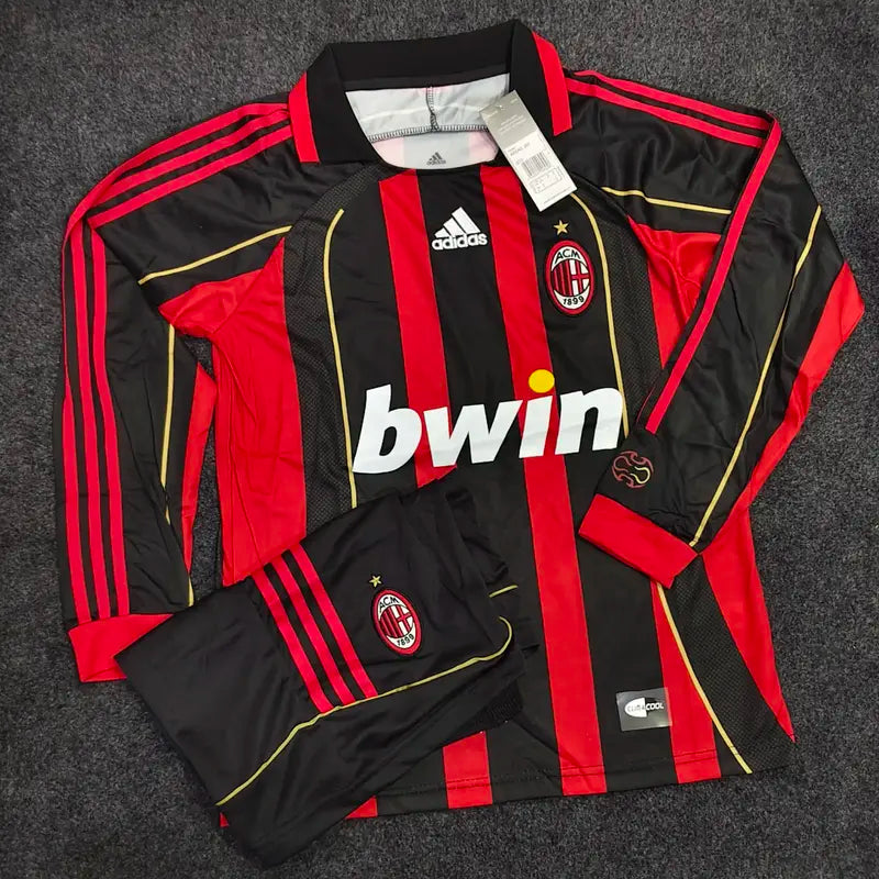 AC MILAN HOME 2006 OFFICIAL FULL SLEEVES RETRO KIT