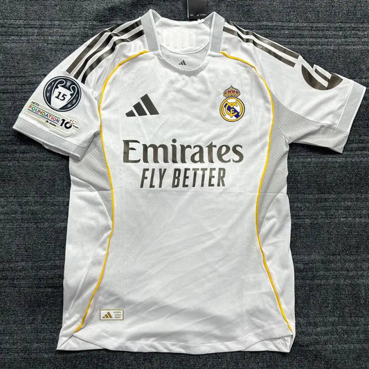 REAL MADRID HOME 2025/26 OFFICIAL WITH BADGES OFFICIAL